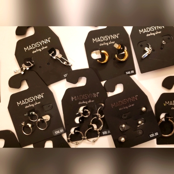 Madisynn Genuine Sterling Silver Lot NWT Misc Earrings Set 10 Pairs - Picture 3 of 4